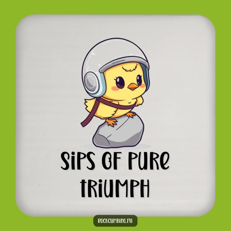 Funny Determined Chick Coaster: Protect Surfaces with Brave Climb Gift