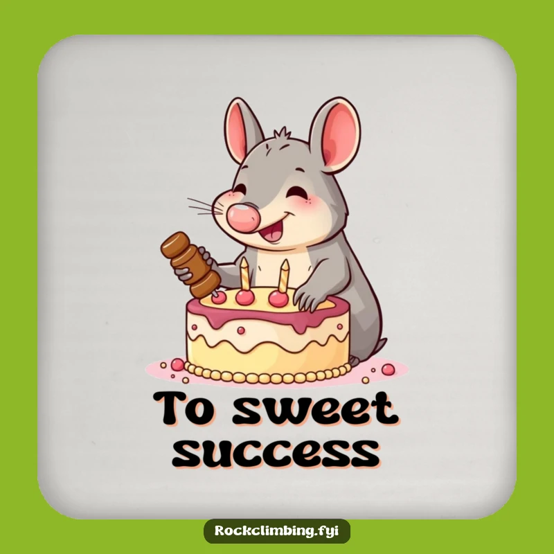 Funny Aardvark Cake Climber Coaster: Protect Surfaces with Determination!