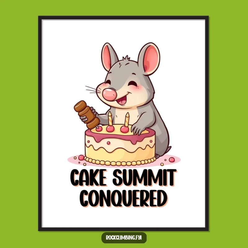 Funny Aardvark Cake Expedition Poster: Decorate with Determination!
