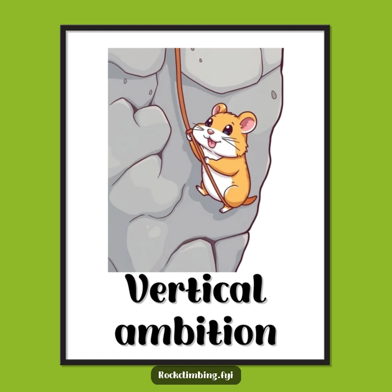 Funny Hamster Rappelling Poster: Hilarious Wall Art, Perfect Funny Gift for Adventurers