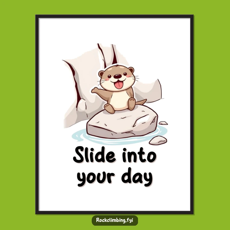 Funny Otter Sliding Poster: Hilarious Art for Playful Souls' Walls