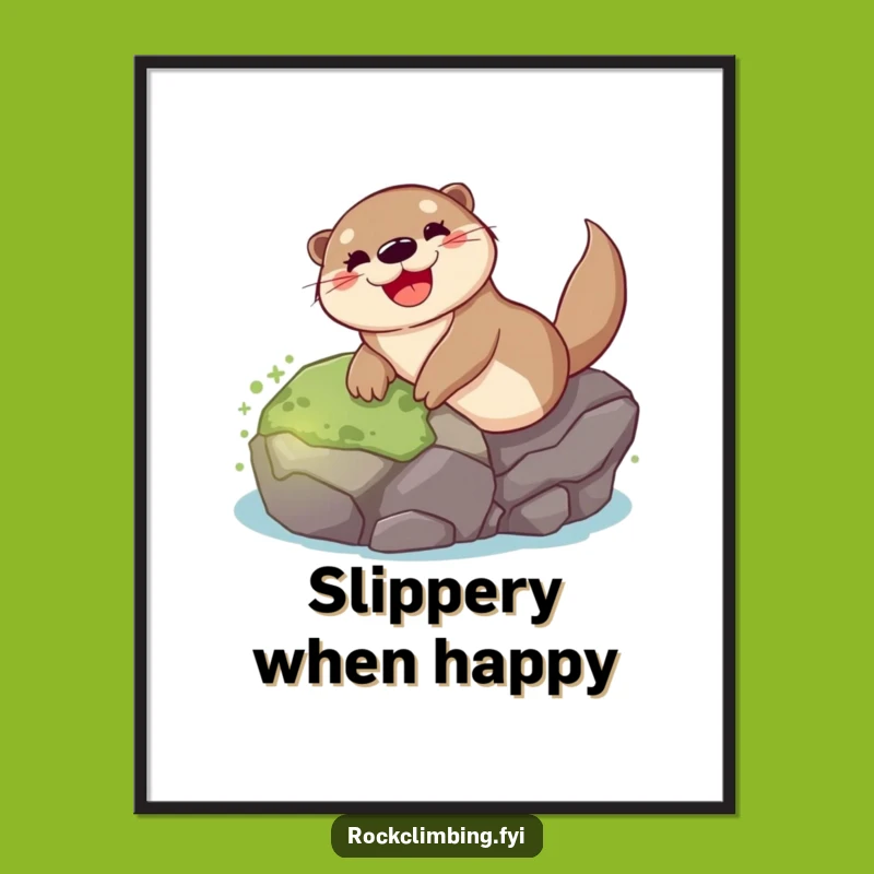 Funny Otter Sliding Poster: Vibrant Art Print for Otter Lovers' Walls