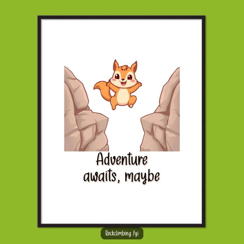 Funny Squirrel Leap Poster: Hilarious Animal Art for Your Adventurous Walls