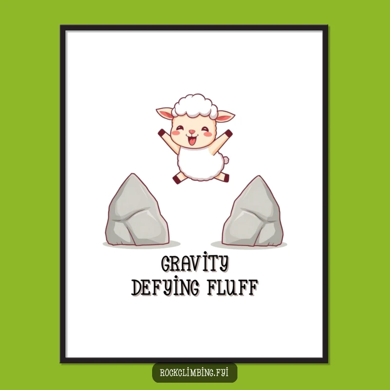 Funny Sheep Leaping Poster: Joyful Moment, Humorous Wall Art Gift