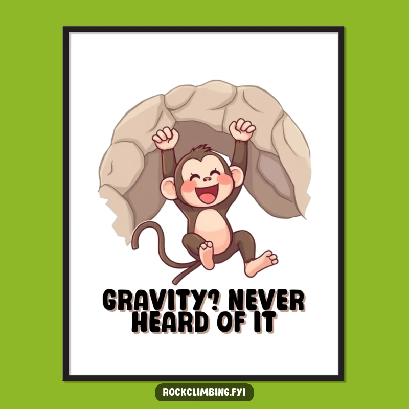Funny Monkey Rock Swing Poster - Hilarious Primate Wall Art!