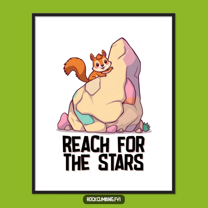 Funny Giddy Squirrel Poster, Vibrant Cartoon Art, Perfect Funny Gift