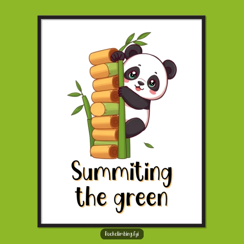 Funny Panda Climbing Poster: Hilarious Motivational Art for Your Space
