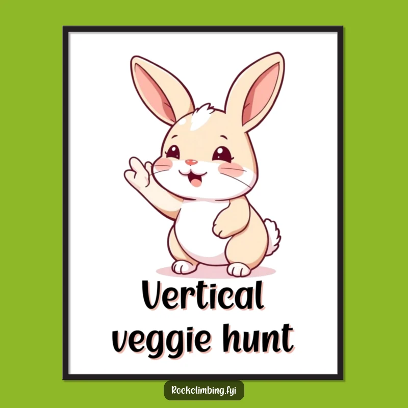 Funny Rabbit Climbing Poster: Inspirational Wall Art, A Motivational Funny Gift