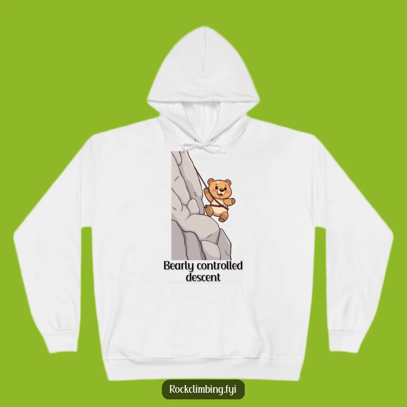Funny Bear Rappelling Hoodie: Warm Confident Strider Adventure Gear