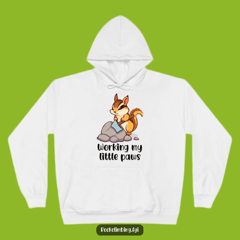 Funny Chipmunk Pickaxe Hoodie - Cozy & Determined Miner Sweatshirt