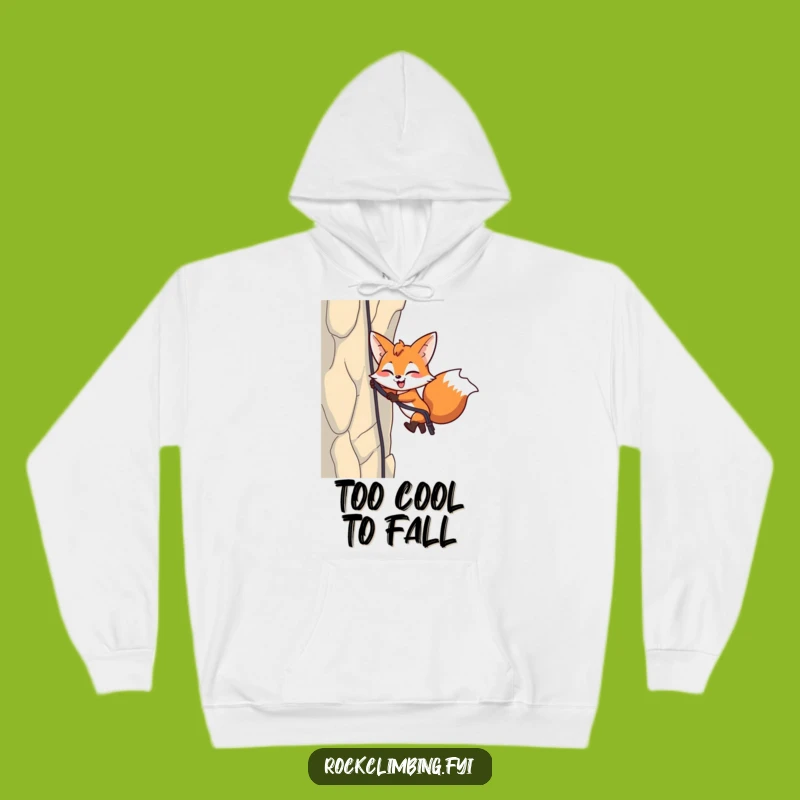 Funny Fox Rappelling Hoodie: Cozy Adventure Gear, Perfect Energetic Gift!