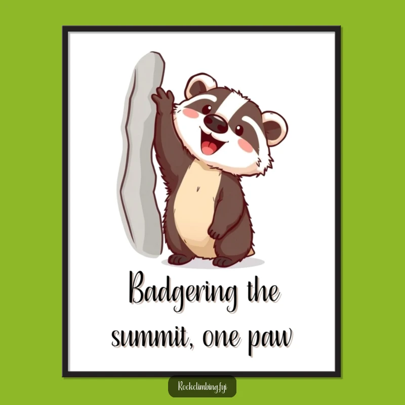 Badger Ledge Free Printable Wall Art - Funny Downloadable Decor