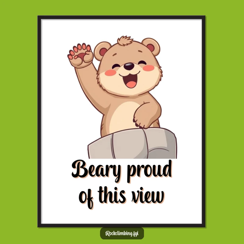 Free Printable Wall Art: Joyful Bear Cub Cheer, Hilarious Woodland Downloadable Decor