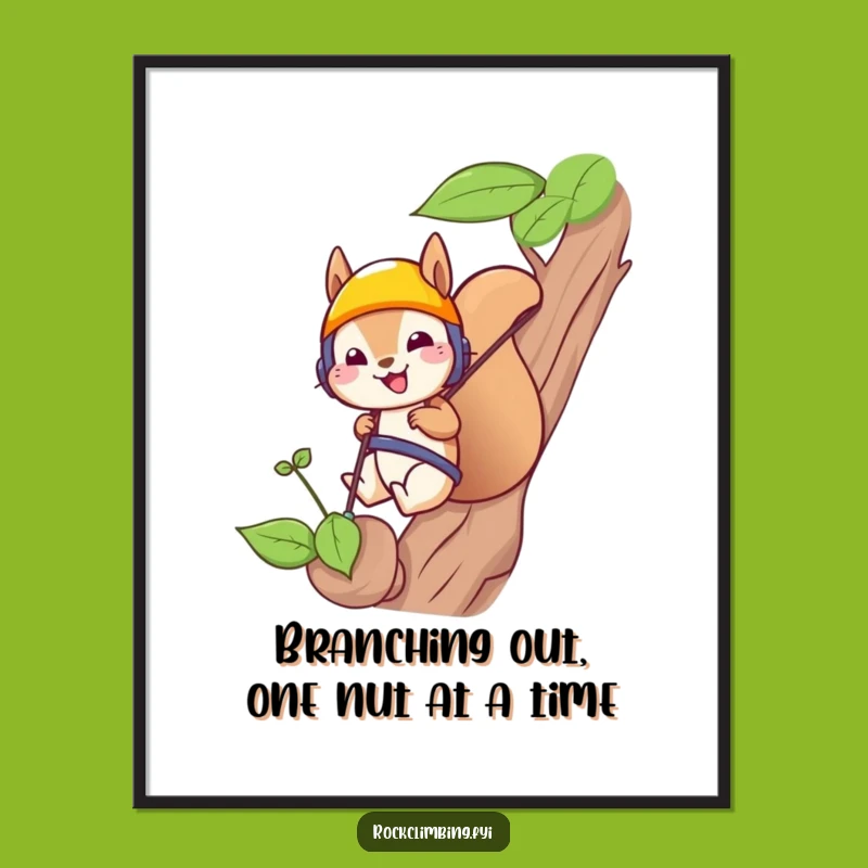 Squirrel Rappelling Free Printable Wall Art - Funny Downloadable Decor