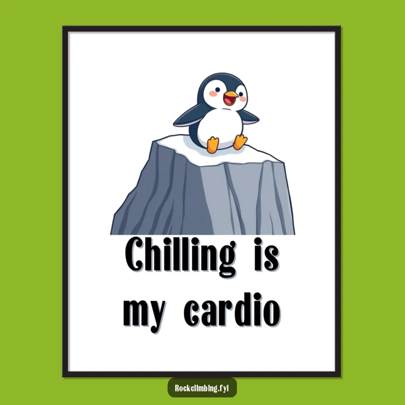 Funny Free Printable Wall Art: Penguin Slides Down Cliff, Downloadable Playful Decor