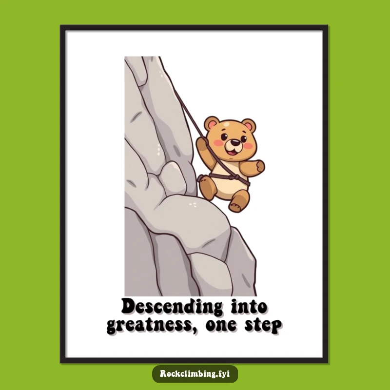 Free Printable Bear Wall Art: Confident Rappel, Hilarious Downloadable Decor!