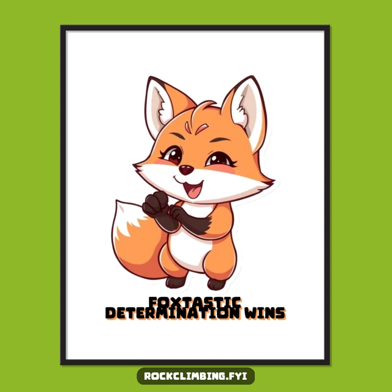 Free Printable Adventurous Fox Climbing Art - Inspiring Downloadable Wall Decor