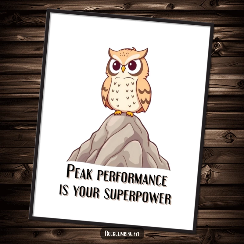 Funny Free Printable Owl Wall Art: A proud owl surveys its kingdom from a rocky peak, exuding wisdom and sass. A downloadable gift.