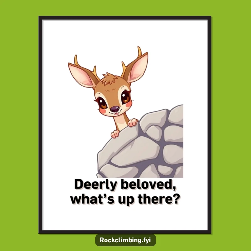 Free Printable Wall Art: Curious Deer Over Ledge - Downloadable Nature Art