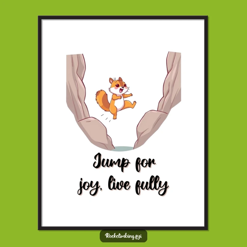 Free Printable Wall Art: Squirrel Leap Funny Adventure Decor Downloadable
