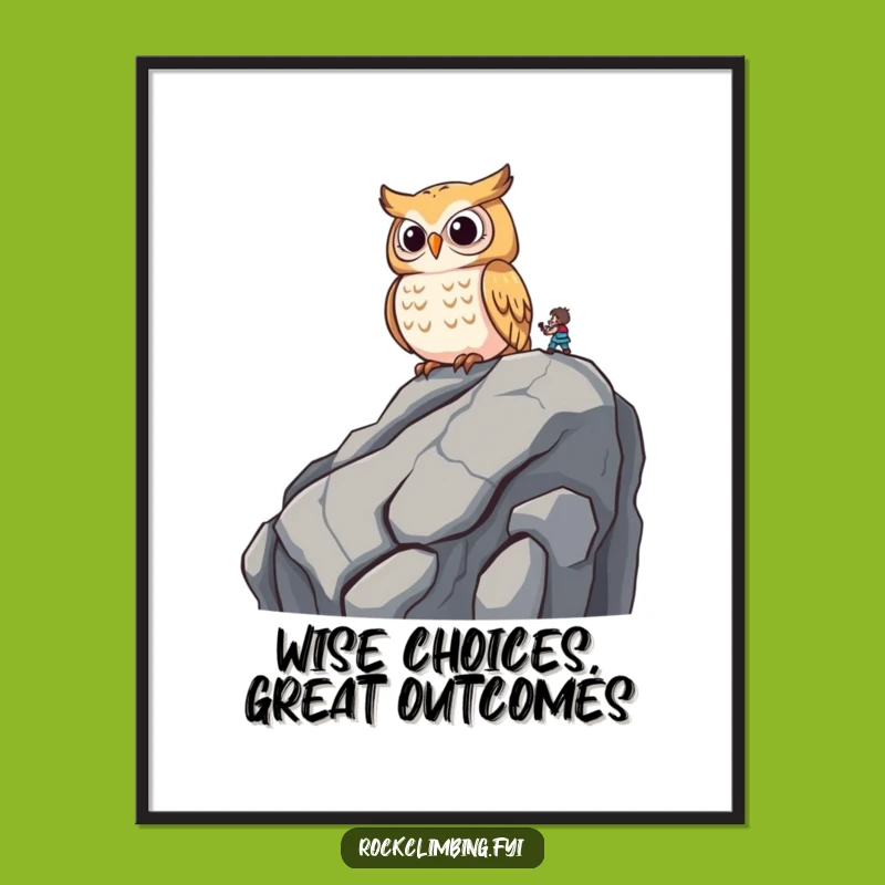 Free Printable Wall Art: Wise Owl Climber Funny Decor Downloadable
