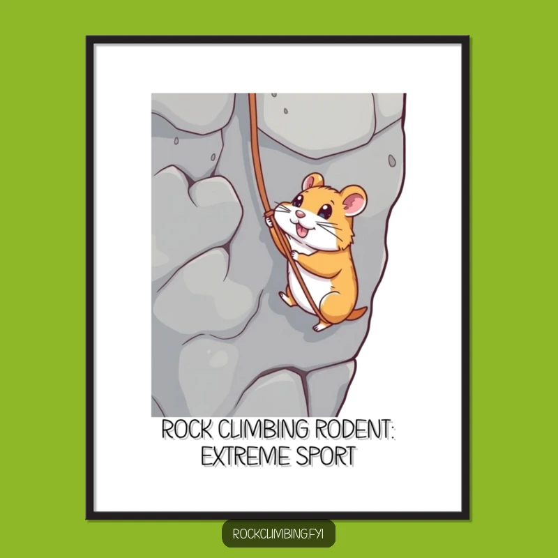 Funny Free Printable Hamster Rappelling Wall Art - Downloadable Adventure Decor