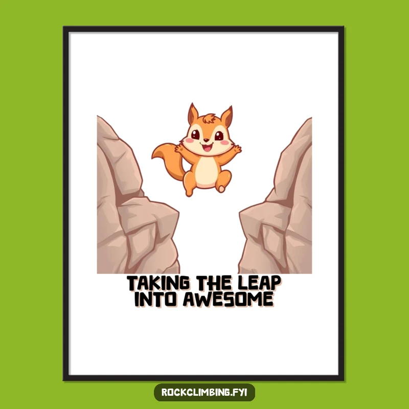 Funny Free Printable Wall Art: Squirrel's Wild Leap - Downloadable Decor
