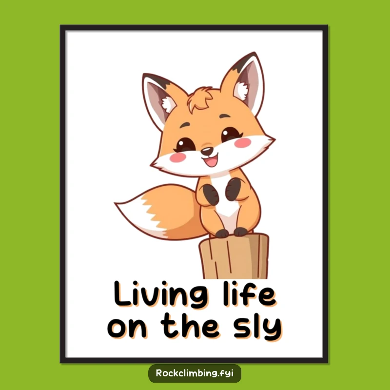 Funny Free Printable Fox Wall Art: High Perch Grin - Hilarious Downloadable Decor for Your Home