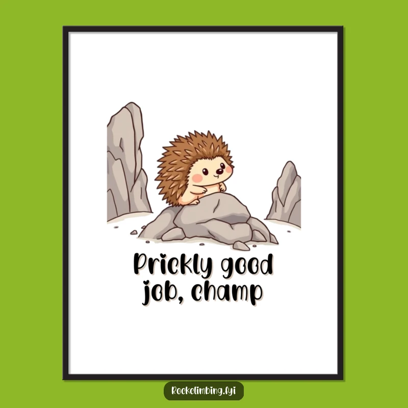 Funny Free Printable Wall Art: Brave Hedgehog's Sideways Stroll - Downloadable Quirky Decor!