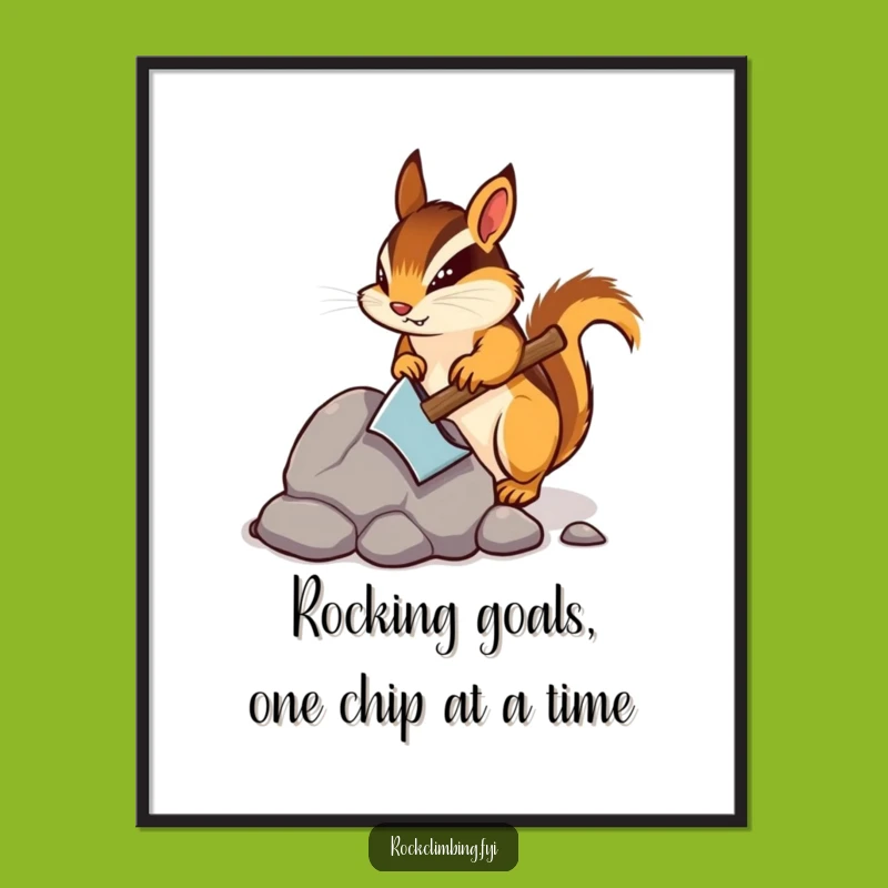 Free Printable Chipmunk Wall Art - Humorous Downloadable Decor for a Determined Soul