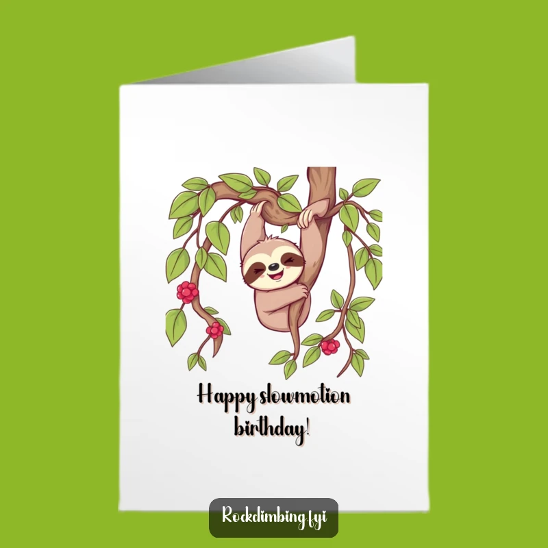 Free Printable Birthday Card: Happy Sloth Birthday Dangle - Downloadable Gift!