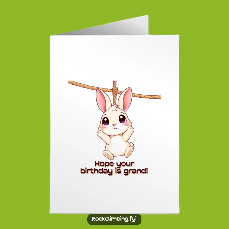 Free Printable Rabbit Birthday Card: Dangling Curiosity, Funny Downloadable Surprise!