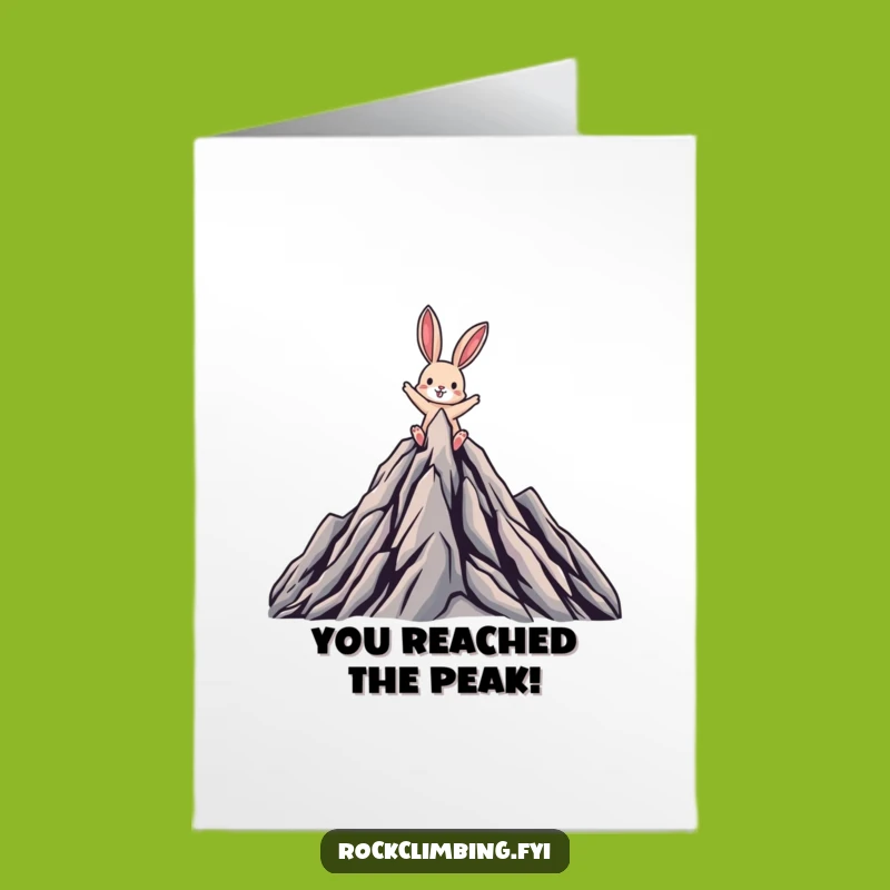Free Printable Congrats Card: Rabbit Summit Success, Funny Downloadable Victory Gift