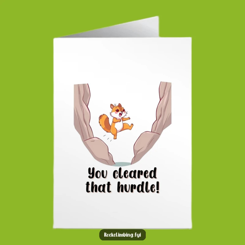Free Printable Congratulations Card: Squirrel Leap Success Humor Downloadable