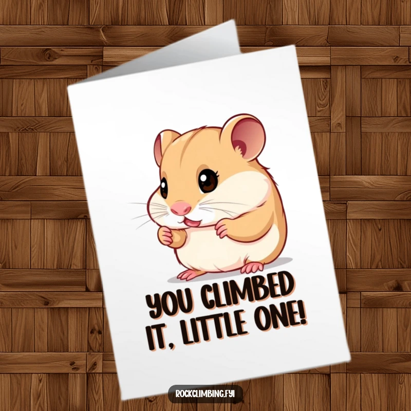Funny Free Printable Hamster Congratulations Card: A curious hamster contemplates its next move. A great downloadable gift for achievers.