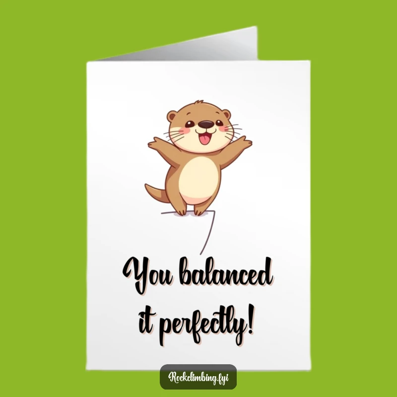 Free Printable Otter Balancing Congrats Card - Whimsical Downloadable Gift