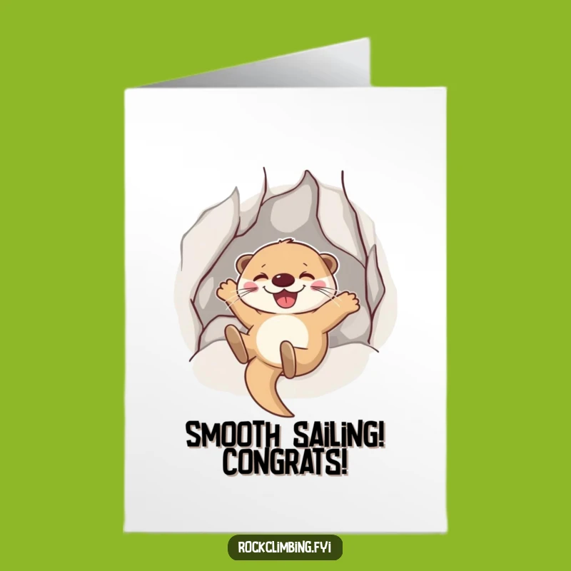 Free Printable Otter Congrats Card: Grinning Slider, Cheerful Downloadable Greeting!