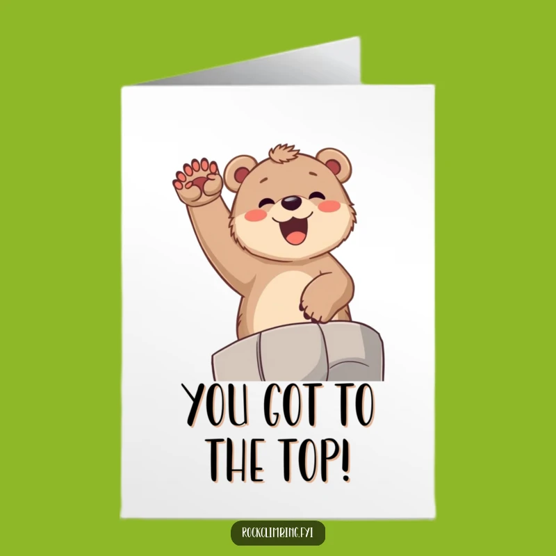 Free Printable Congrats Card: Bear Cub's Victory Cheer, Hilarious Success Downloadable Gift
