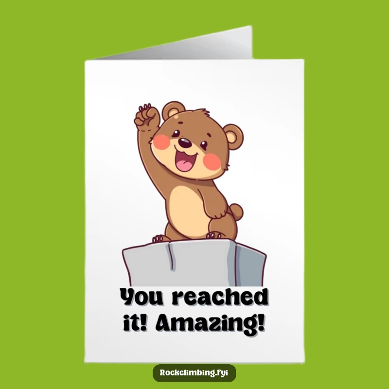 Free Printable Bear Cub Congrats Card: Reaching Cub, Cheerful Downloadable Greeting!