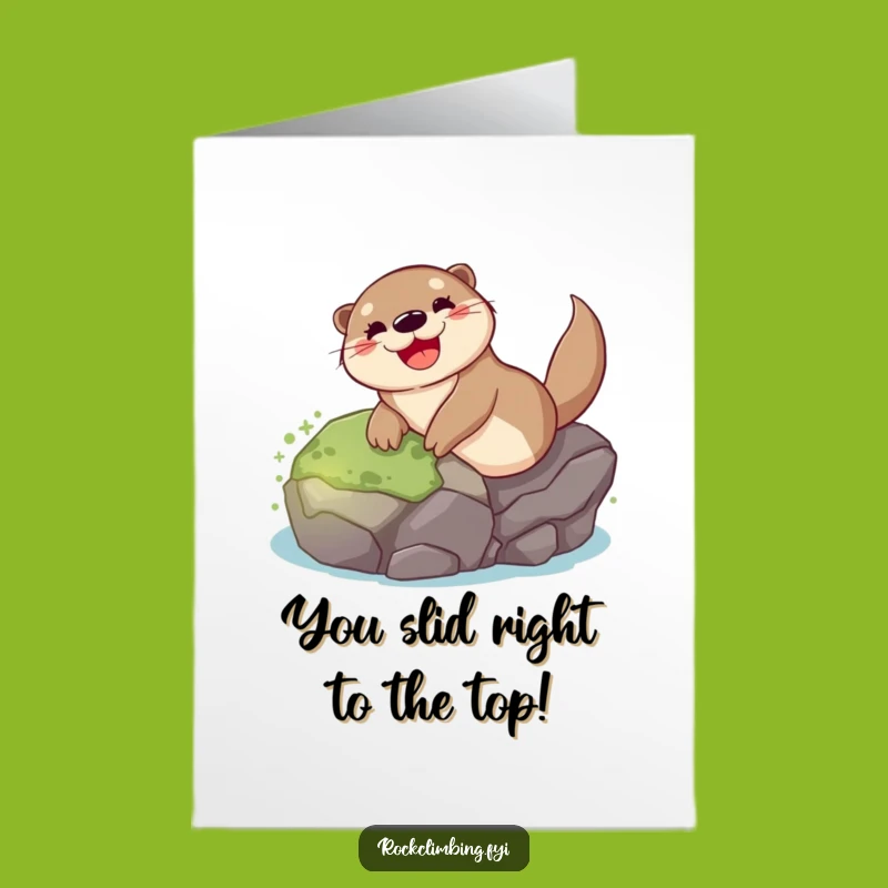 Free Printable Otter Congratulations Card: Funny Sliding Otter Downloadable for Big Wins