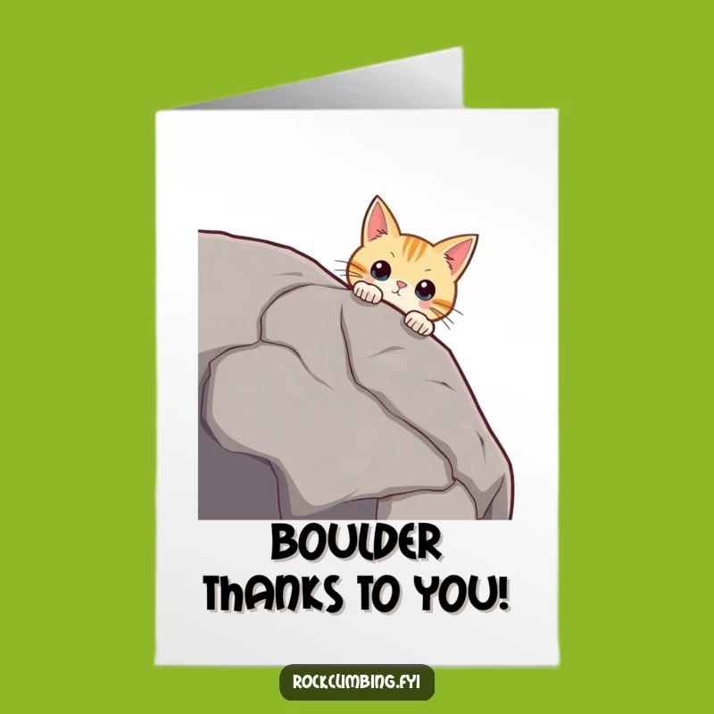 Free Printable Cat Boulder Thank You Card - Amusing Downloadable Gift