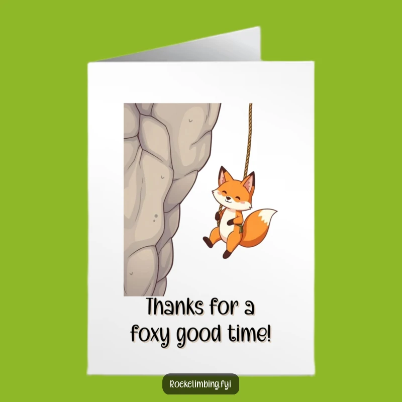 Free Printable Fox Thank You Card: Swinging Gratitude, Funny Downloadable Thanks!