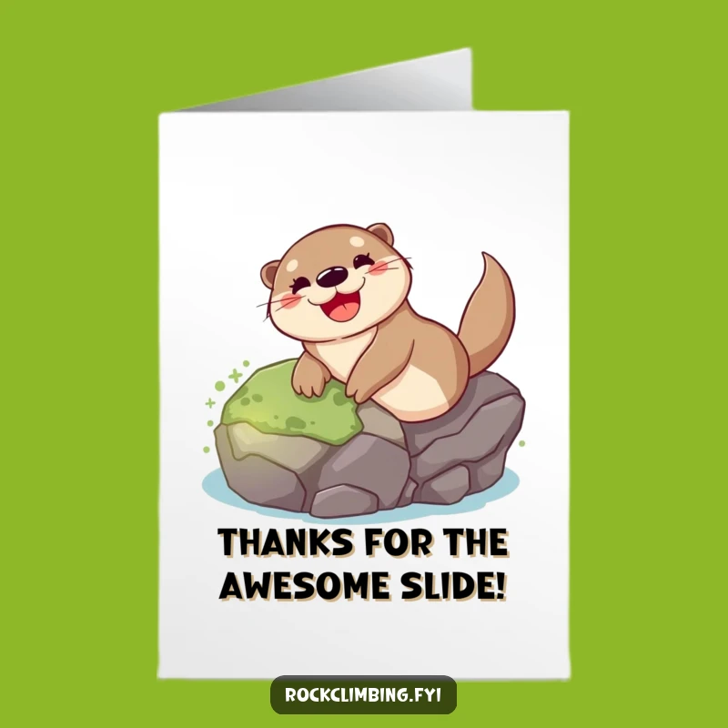 Free Printable Otter Thank You Card: Funny Sliding Otter Downloadable for Expressing Gratitude