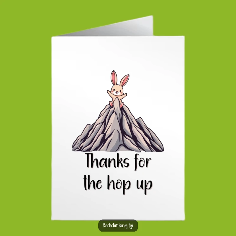 Free Printable Thank You Card: Rabbit on Peak Thanks, Funny Downloadable Gift