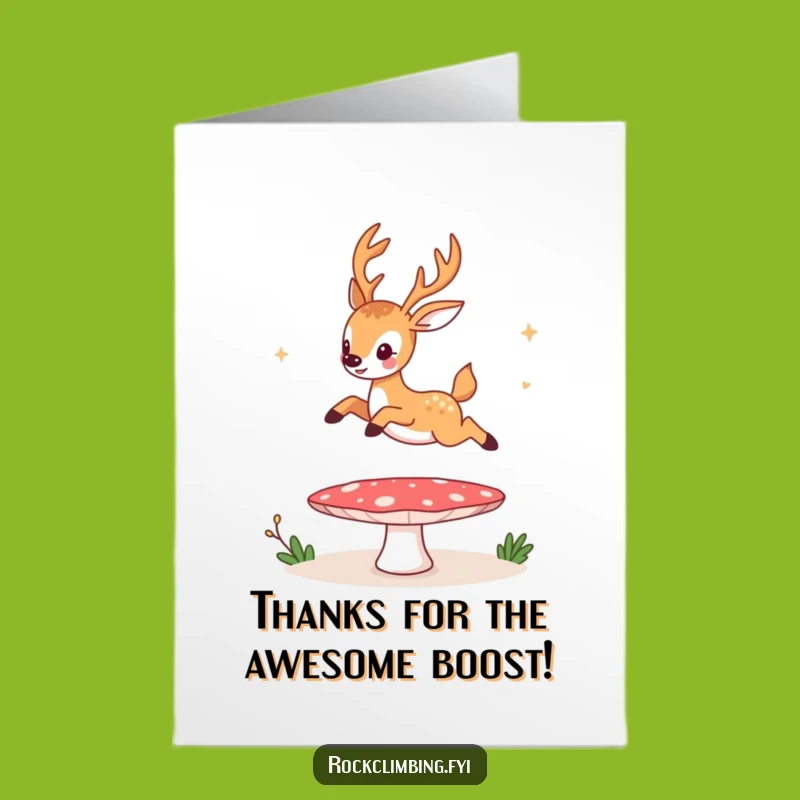 Free Printable Thank You Card: Silly Deer Trampoline - Express Gratitude with Humor