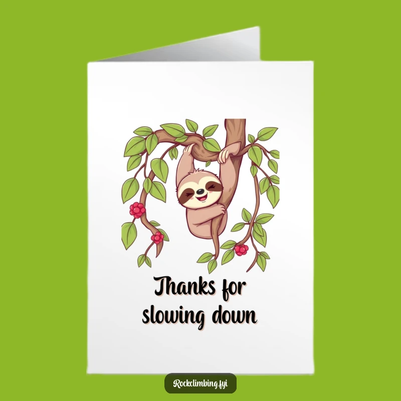 Free Printable Thank You Card: Sloth's Happy Gratitude - Downloadable Gift!