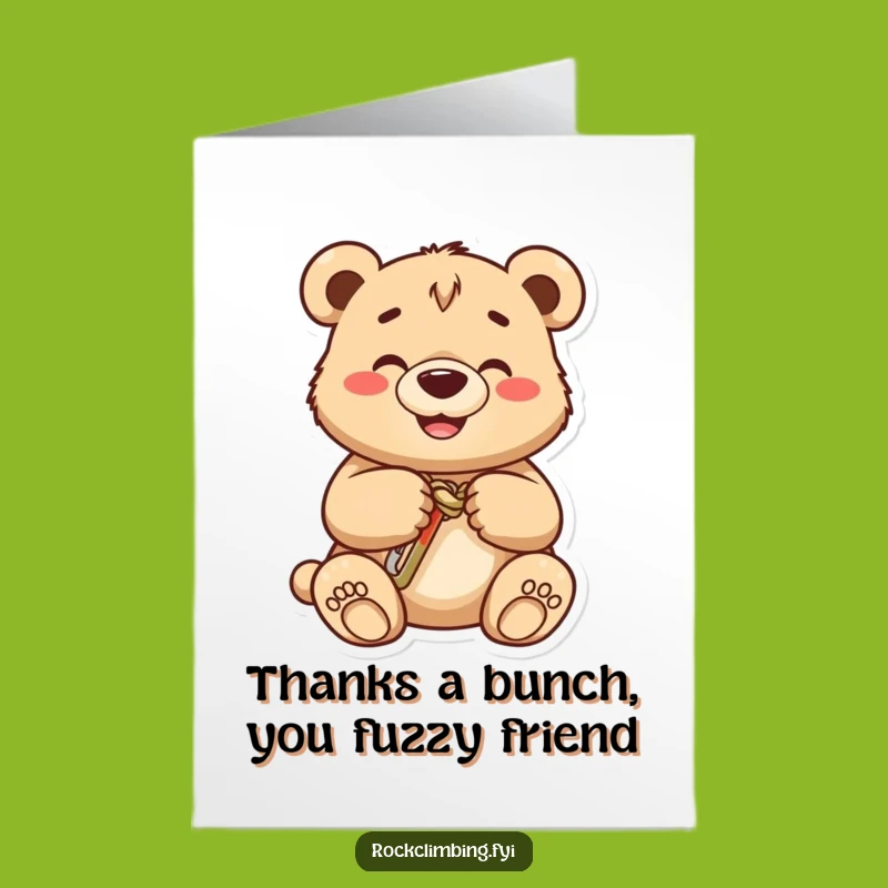 Free Printable Thank You Card: Bear Cub Expresses Gratitude, a Funny Downloadable Gift