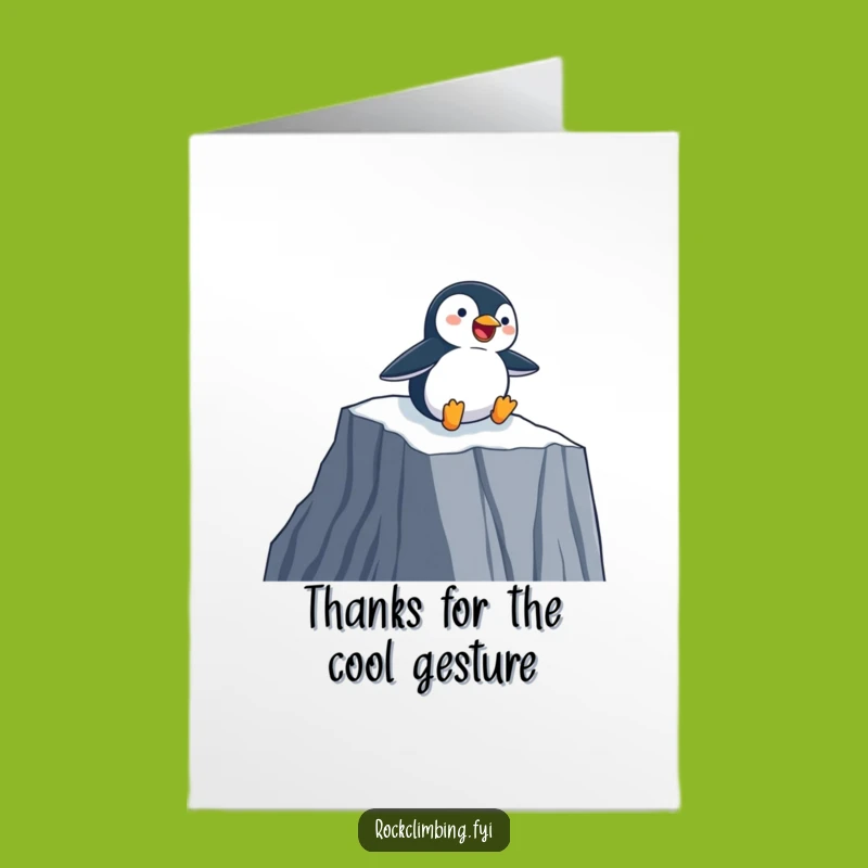 Free Printable Thank You Card: Penguin Slides with Joy, Downloadable Gratitude