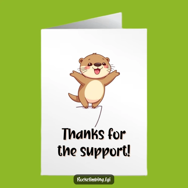 Free Printable Otter Balancing Thank You Card - Cheerful Downloadable Gift