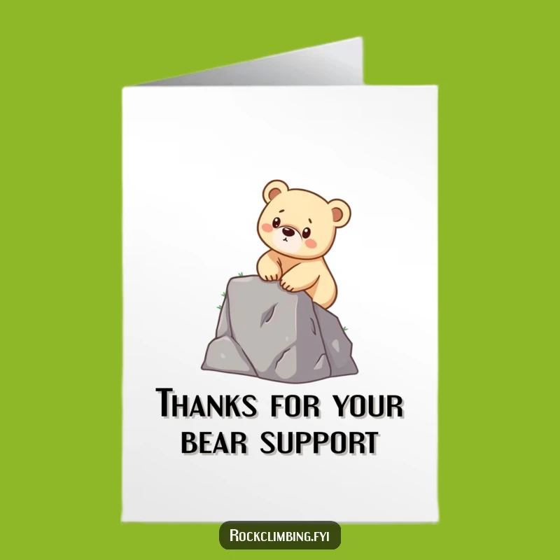 Free Printable Bear Cub Climbing Thank You Card - Funny DIY